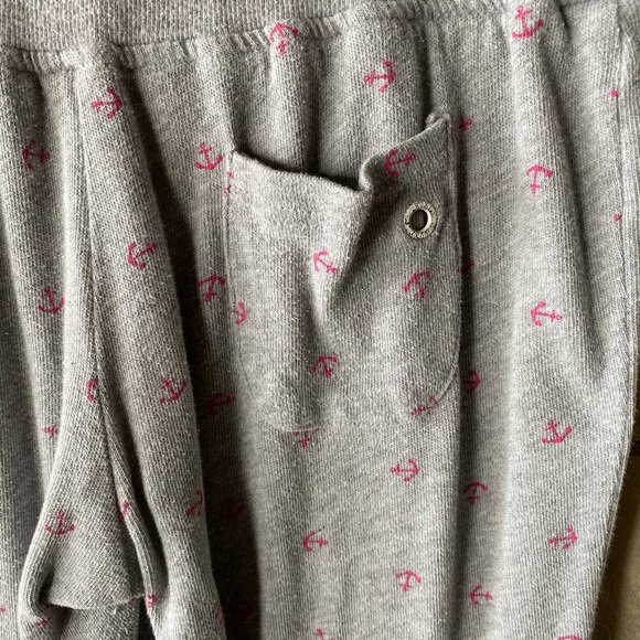 Roxy Capri Sweatpants Grey Pink Anchor - Picture 4 of 4